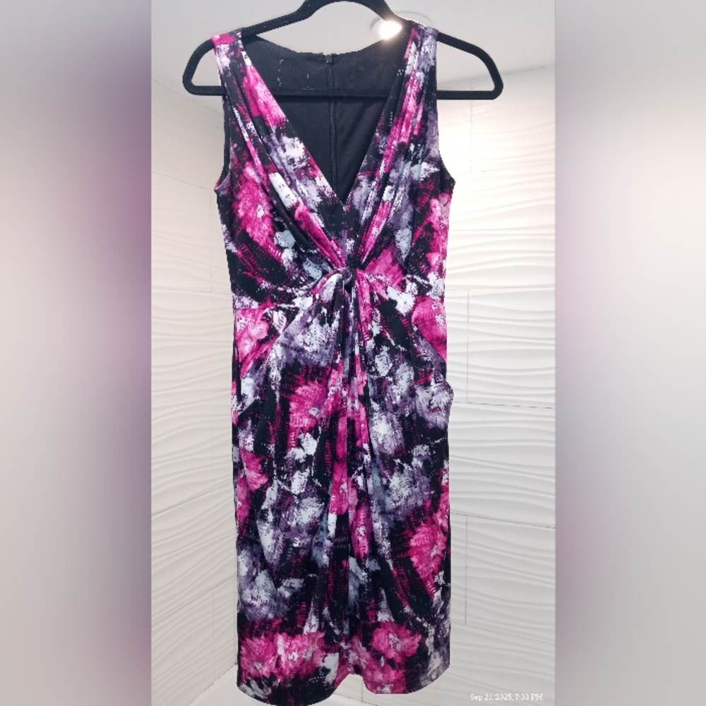Elegant Pink and Black Women's Dress